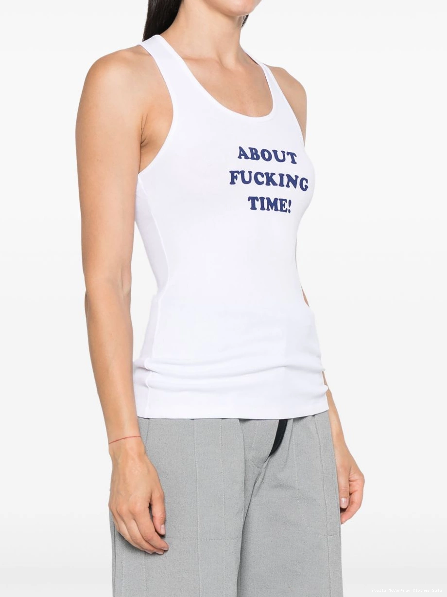 Cheap Women Stella tank McCartney slogan-print top 0716